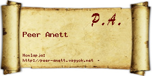 Peer Anett névjegykártya